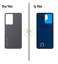 General Mobile 24 Pro Gri Arka Kapak Arka Cam Batarya Kapağı Lazer Kesim Kapak Pil Kapağı Back Cover