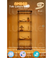 Şerit LED LED Bar Aydınlatma Seti 4’lü 35cm Amber Işık Şeffaf Kablo Tak Çalıştır Anahtarlı