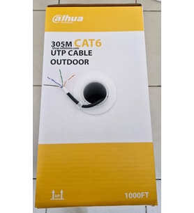 Dahua DH-PFM920-6UN 305 Metre Outdoor Dış Mekan UTP 23AWG CAT6 Oksijensiz bakır % 99,97 saflık Cat6 Kablo Siyah