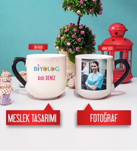 Biyologa Hediye Biyolog Kupa Bardak Oval Sihirli Fotoğraflı