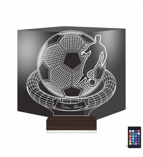 Luvivia Futbol Topu Ronaldo Futbolcu Hediye Kişiye Özel 3D Lamba - Masa Gece Lambası