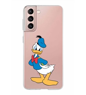 Samsung Galaxy S21 Kapak Donald Duck Tasarımlı Şeffaf Silikon Kılıf