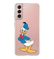 Samsung Galaxy S21 Kapak Donald Duck Tasarımlı Şeffaf Silikon Kılıf
