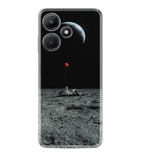 Infınix Hot 30i Kılıf Silikon Desen Özel Seri Astronoot Red Baloon 1608