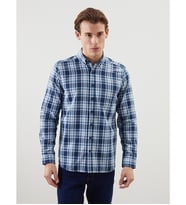 LCWAIKIKI Classic Lacivert Regular Fit Ekose Erkek Gömlek