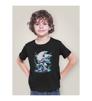 Süper Sonic Baskılı Unisex Çizgi Film Çocuk Tişört (1-12 Yaş)