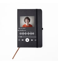 Gifttime Kişiye Özel Spotify Barkod Tasarımlı Defter (Siyah)