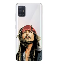 Samsung Galaxy A51 Uyumlu Jack Sparrow Tasarımlı Şeffaf Telefon Kılıfı