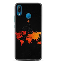 Huawei P20 Lite Kılıf Silikon Desen Özel Seri İz Bırakan Uçak 1778