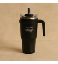 Arow Paslanmaz Çelik Tutmalı Termos Siyah 1 Litre