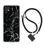 INFINIX Note 11 Pro Note 10 Hot 9 Play Kılıf Boyun Askılı Silikon Black Marble 3 1382