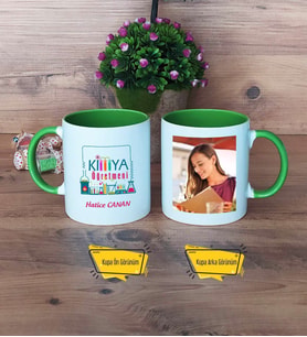 Kimya Öğretmeni Kupa Bardak Yeşil Fotoğraflı Öğretmenler Günü Hediyesi