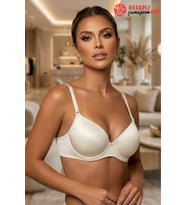Le Jardin Premium Kadın Askıları Çıkabilen Mikro Kaplı Destekli Dolgulu Kutulu Tek Sütyen (Ekru)