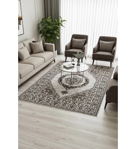 Kilim Çift Taraflı Modern Desenli Yıkanabilir Pamuklu Dokuma 1. Kalite Savan 2x3 Metre Kahve-Siyah