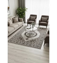 Kilim Çift Taraflı Modern Desenli Yıkanabilir Pamuklu Dokuma 1. Kalite Savan 2x3 Metre Kahve-Siyah