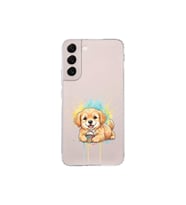 Samsung Galaxy S22 Plus ile Uyumlu Splash Köpek Tasarımlı Şeffaf Silikon Kılıf