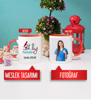 Patoloji Teknikeri Kupa Bardak Turuncu Fotoğraflı