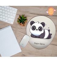 Kişiye Özel Sevimli Panda Temalı Mousepad Bilek Destekli