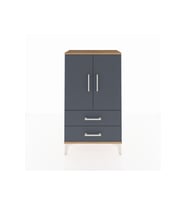 Arges Komodin 2 Raflı 2 Çekmeceli 2 Kapaklı 60x30x106 Çam-Antrasit