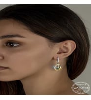 S-warovski Crystal Taşlı Gümüş Damla Sallantılı Kadın Küpe