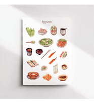 Asya Yemekleri – Asya Mutfağı Temalı Sticker Seti  Journal, Ajanda, Çıkartma (Çok Renkli)