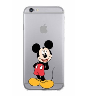 Apple iPhone 6 Plus Uyumlu Kamera Korumalı Tıpalı Kapak Mickey Mouse TasarımlıŞeffaf Kılıf