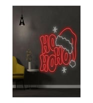 HO HO HO Yazılı Yılbaşı Temalı Neon Tabela