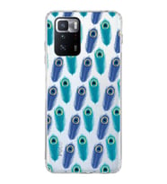 PrintiFy Xiaomi Poco X3 GT ile Uyumlu 1mm Slim Fit Nazar Boncuğu 4 Baskılı Şeffaf  Kılıf
