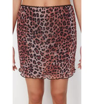 Moda Regular Animal Desen Günlük Mini Boy Soyut Desenli Tül Mini Etek