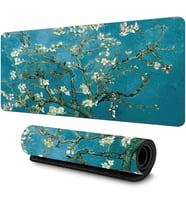 Van Gogh Desenli Masa Pedi 60x30 cm 3 mm Kaymaz Tabanlı Desk Mat Kumaş Mouse Pad Ofis Home Office İçin Geniş Pürüzsüz Yüzey Açık Yeşil
