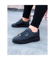 Tnorb Bağcıklı Cilt Delikli Erkek Günlük Sneaker Ayakkabı CST Siyah