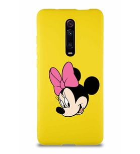 Xiaomi Redmi K20 Pro Soft Premier Kapak Minnie Mouse-B Tasarımlı Silikon Kılıf - Sarı (Şeffaf)