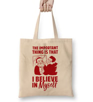 Yılbaşı Yeni Yıl Konseptli Believe in Santa Clause Christmas Bez Çanta Uzun Saplı