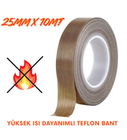 Yüksek Isı Dayanımlı Yapışkanlı Teflon Bant 25mmx10mt