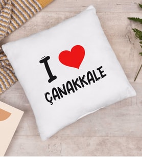 BK Gift I Love Çanakkale Tasarımlı Yastık - Model 1