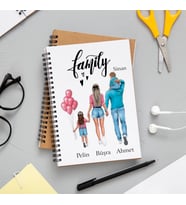 Aile Temalı Baskı Defter Kişiye Özel