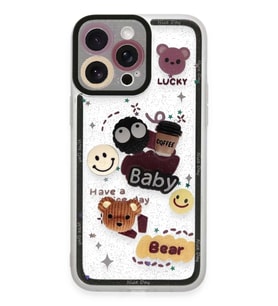 iPhone 14 Pro Max Kılıf Sweet Desenli Silikon Kapak - Sarı