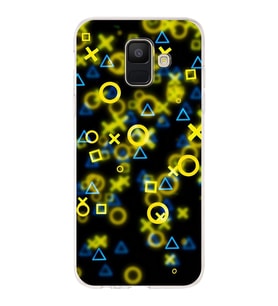 Samsung Galaxy A6 (2018) Uyumlu Kapak Semboller Tasarımlı Şeffaf Silikon Kılıf