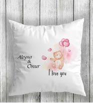 Kişiye Özel Ayıcıklı I Love You Yastık