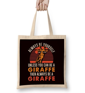 Always Be Giraffe Africa Animal Wildlife Safari Wilderness Bez Çanta Uzun Saplı