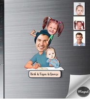 Kişiye Özel Aile Ahşap Magnet -6