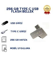 256GB Type-C USB Flash Bellek Çift Girişli OTG Uyumlu Yüksek Hızlı Taşınabilir Depolama