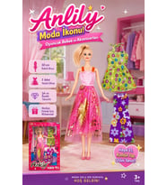 Anlily Moda İkonu 30 cm Oyuncak Bebek ve 2 Adet Yedek Elbiseli Set Kız Çocuk Oyuncak
