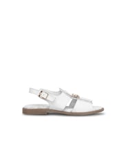 Mammamia D26YS-2780 Kadın Hakiki Deri Düz Sandalet Beyaz