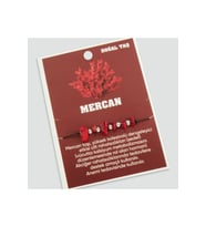 Mercan Doğaltaşlı İp Bileklik Kırmızı (Kırmızı-Beyaz)