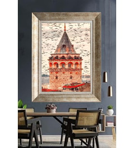 GÜMÜŞ ÇERÇEVELİ PASPARTULU TABLO V362