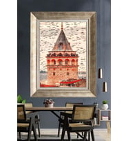 GÜMÜŞ ÇERÇEVELİ PASPARTULU TABLO V362
