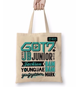 Got7 Collage Bez Çanta Uzun Saplı