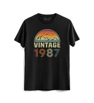 Vintage 1987 Eskitme Siyah Tshirt