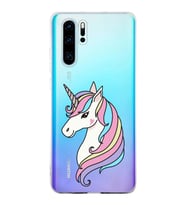 Huawei P30 Pro Uyumlu Kapak Unicorn Tasarımlı Şeffaf Silikon Kılıf